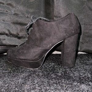 Perphy Women's Platform Chunky Heel Lace Up Ankle Booties